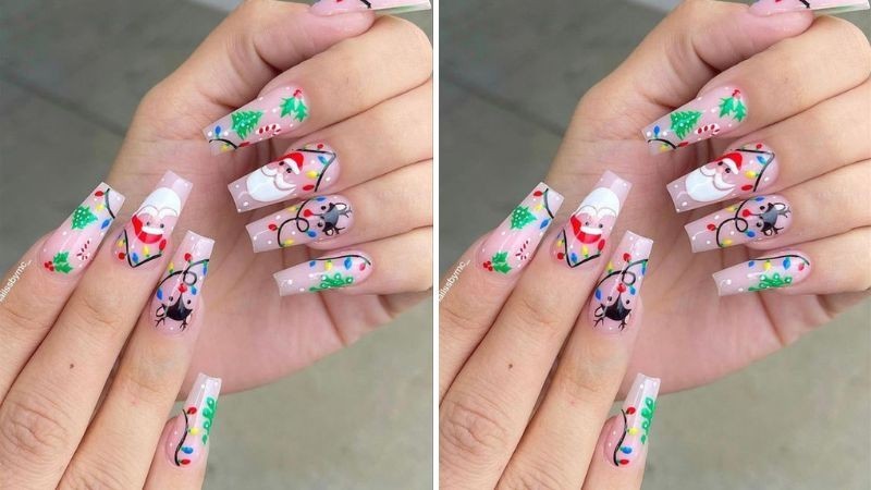 Tiếp theo là một mẫu nail được nhiều cô gái cá tính ưa chuộng bởi thiết kế rất chỉnh chu và độc đáo nhất trong mùa Noel này.