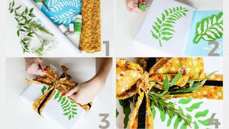 Gói quà với vải