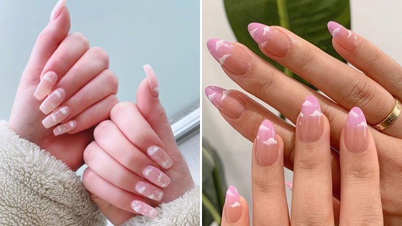 Nail Coquette Họa Tiết Đám Mây Mơ Màng