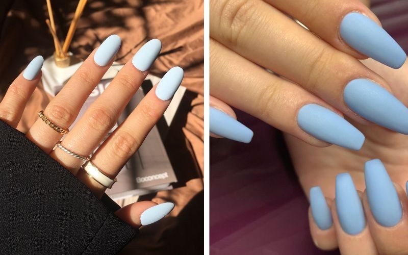 Màu xanh da trời pastel nhẹ nhàng cho da ngăm