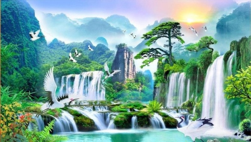 Tranh Sơn Thủy giúp xua đuổi tà khí, rước tài lộc.