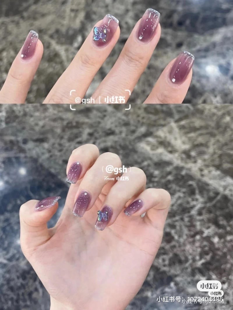 nail màu tím