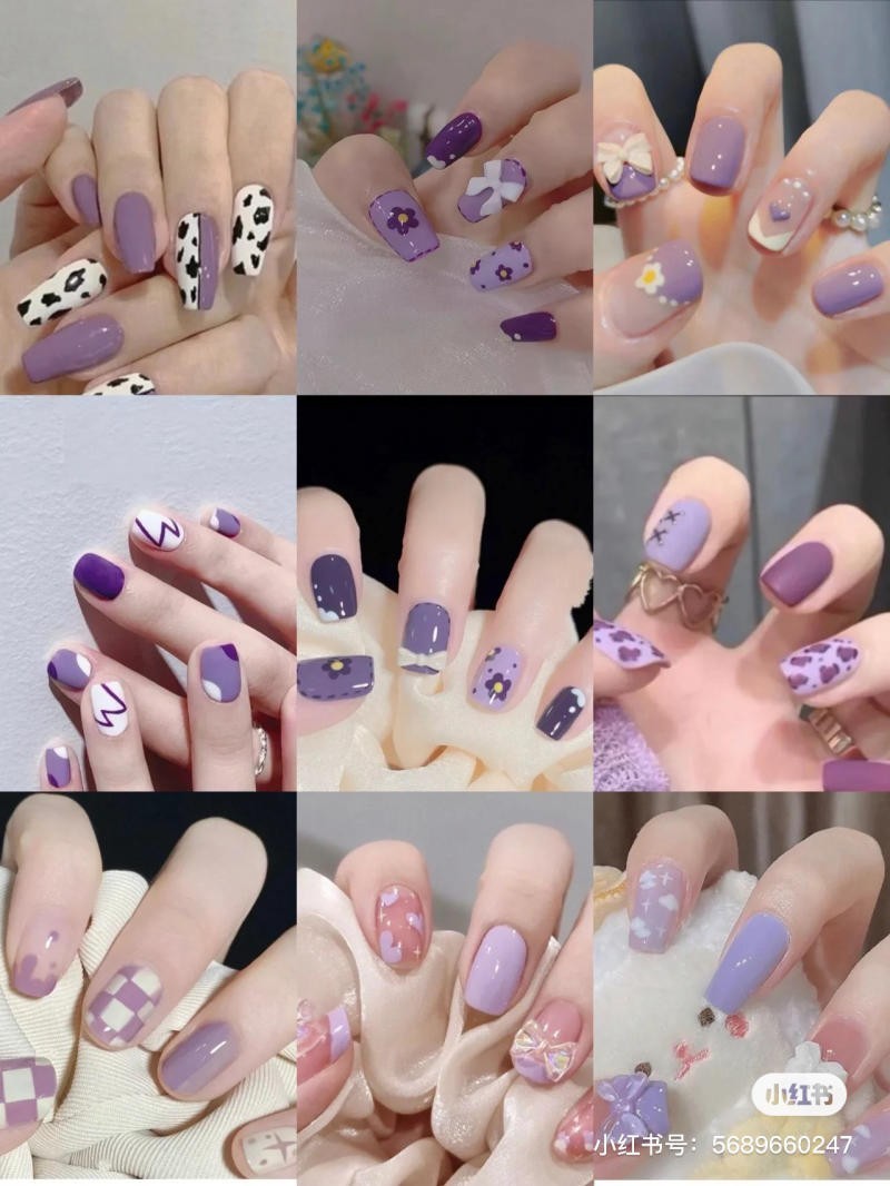 nail màu tím