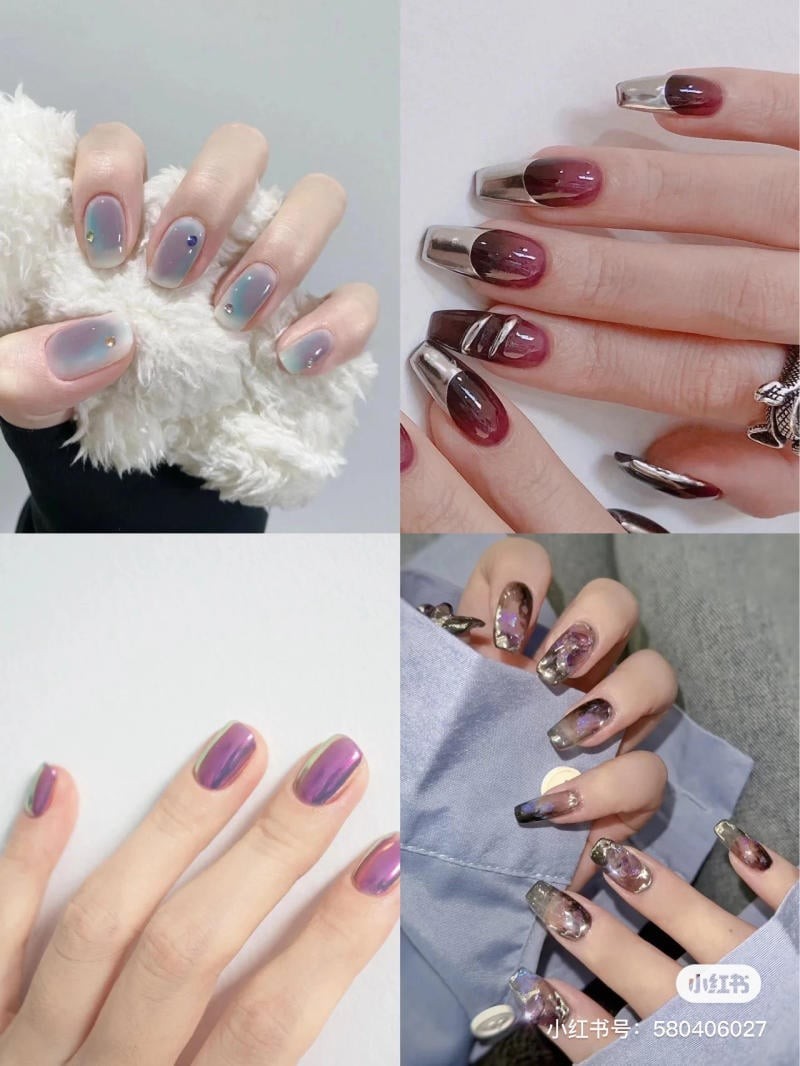 nail màu tím