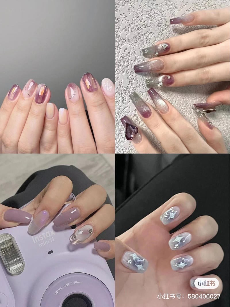 nail màu tím