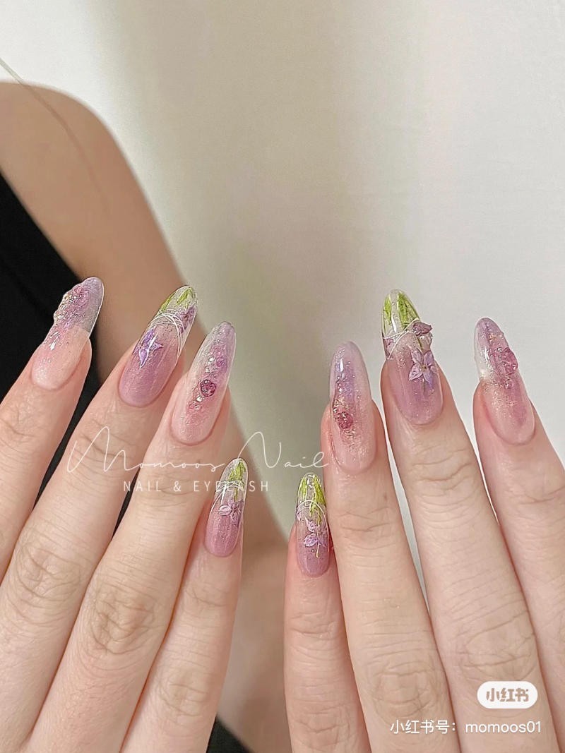 nail màu tím