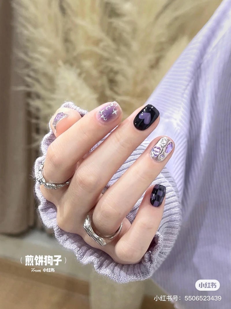 nail màu tím