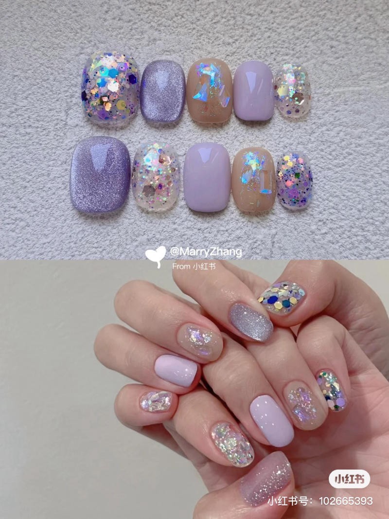 nail màu tím