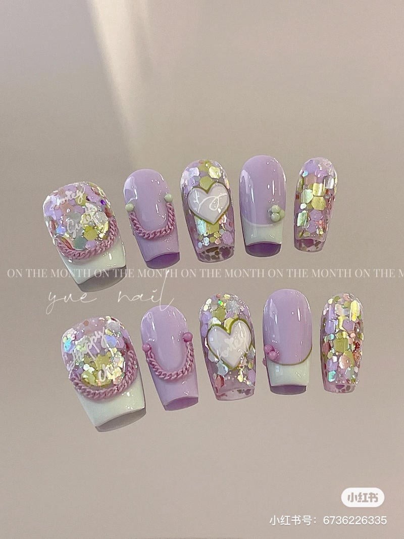 nail màu tím