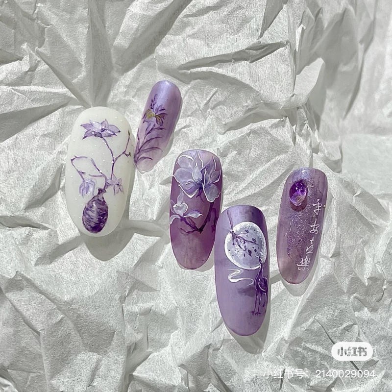nail màu tím
