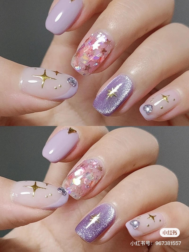 nail màu tím