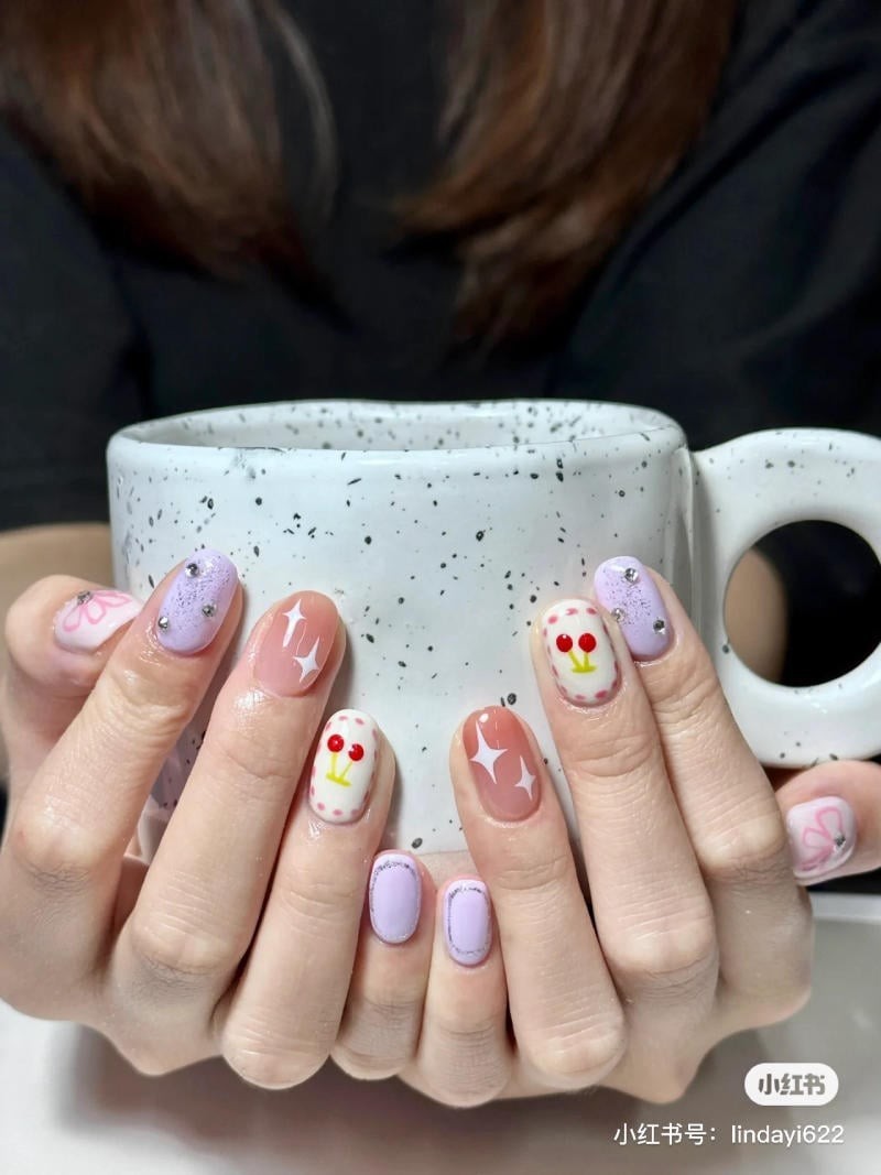 nail màu tím