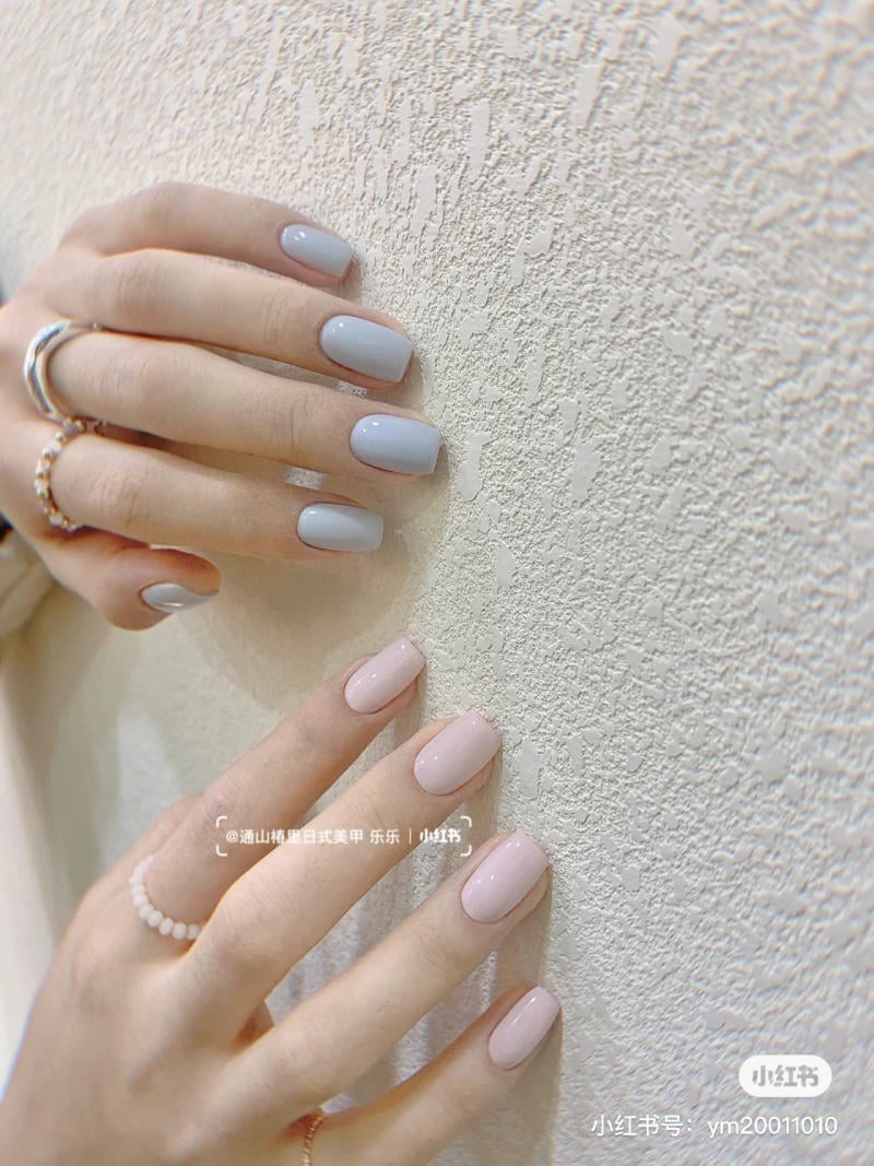nail màu xanh dương nhạt