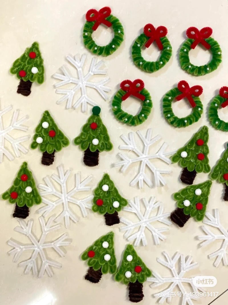 làm cây thông noel bằng kẽm nhung