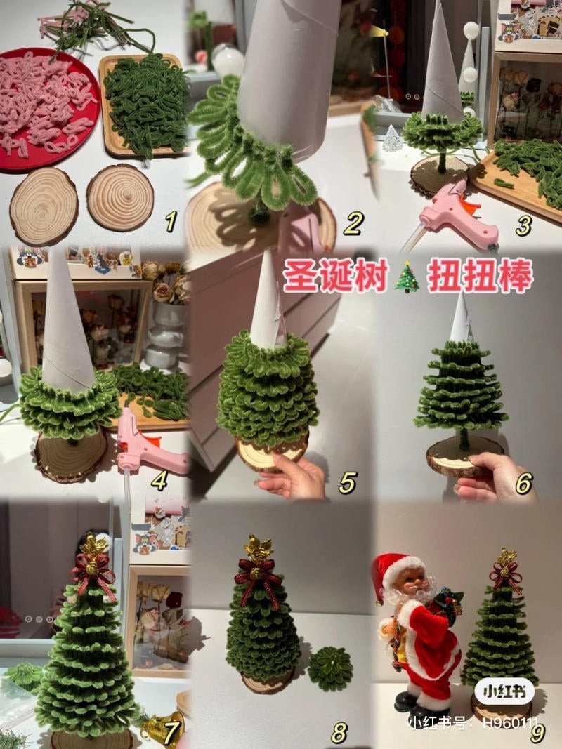 làm cây thông noel bằng kẽm nhung