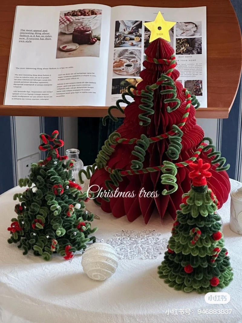 làm cây thông noel bằng kẽm nhung