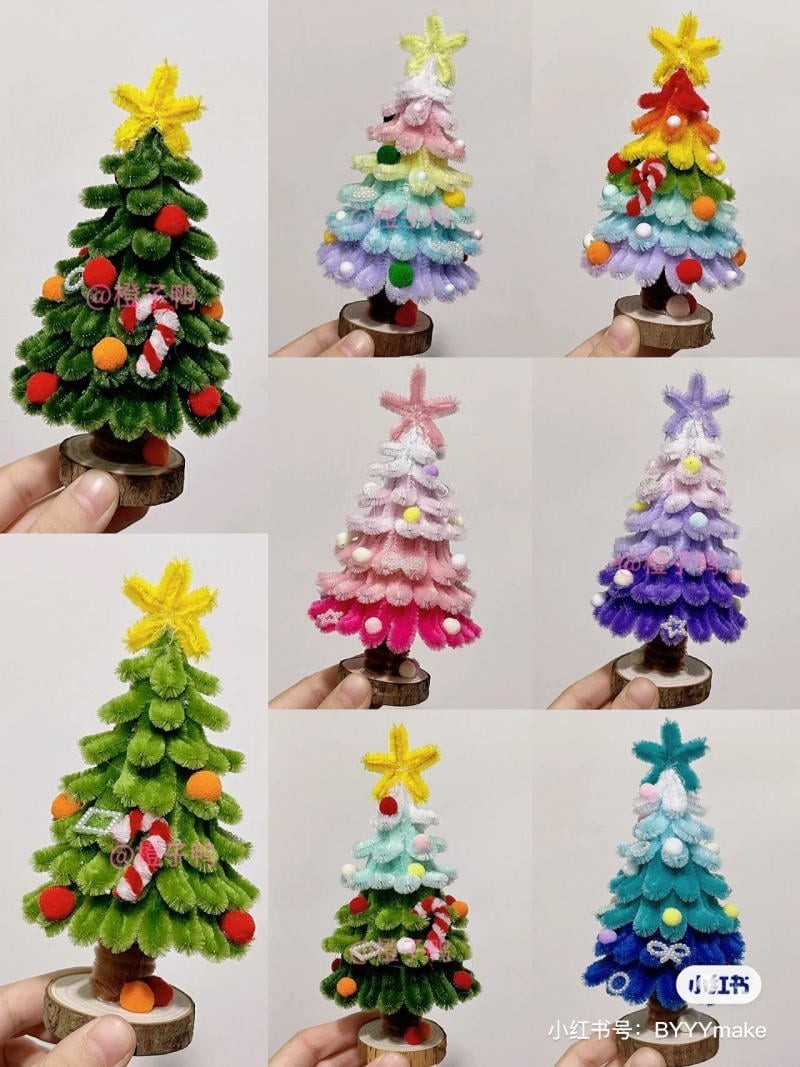 làm cây thông noel bằng kẽm nhung
