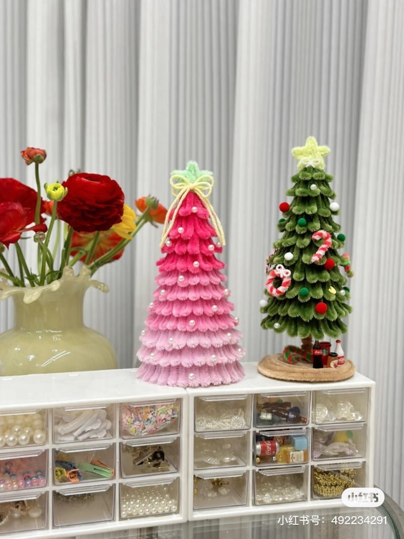 làm cây thông noel bằng kẽm nhung
