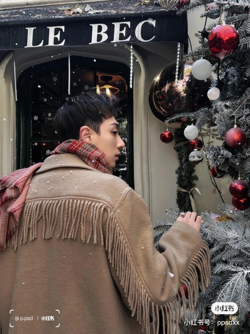 chụp ảnh với cây thông Noel