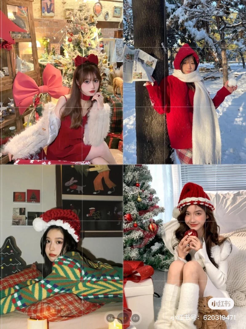 chụp ảnh với cây thông Noel
