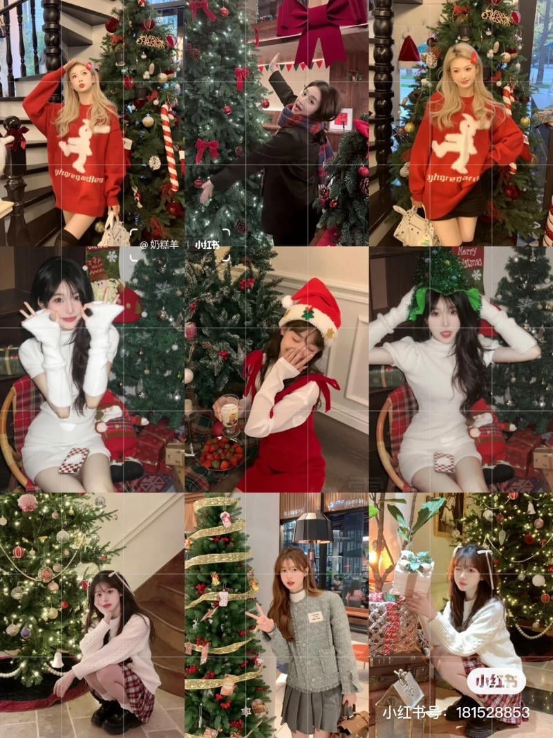 chụp ảnh với cây thông Noel