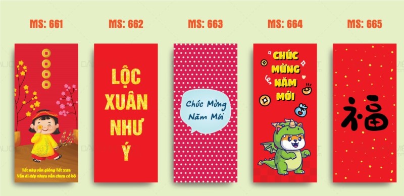các mẫu bao lì xì thiết kế