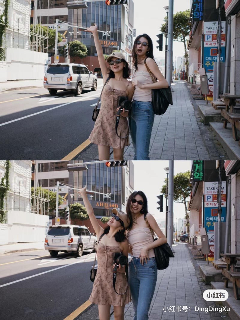 chụp ảnh với bạn thân