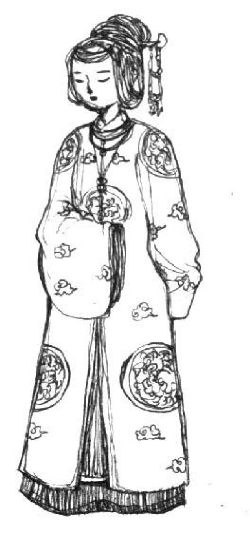 Ảnh minh hoạ một dạng viên lĩnh có bốn vạt.