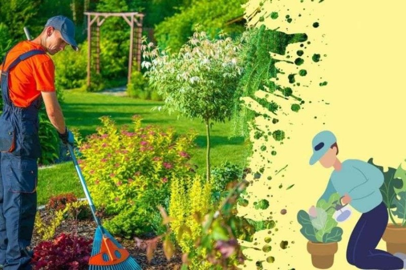 Vệ sinh sân vườn đón Tết