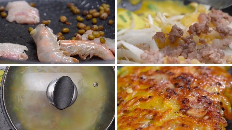 Bắt đầu chiên bánh