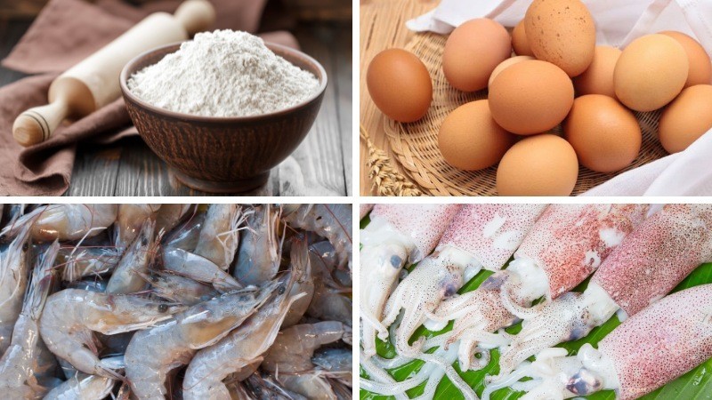 Nguyên liệu bánh xèo bằng bột mì