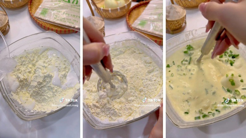 Pha bột chiên bánh