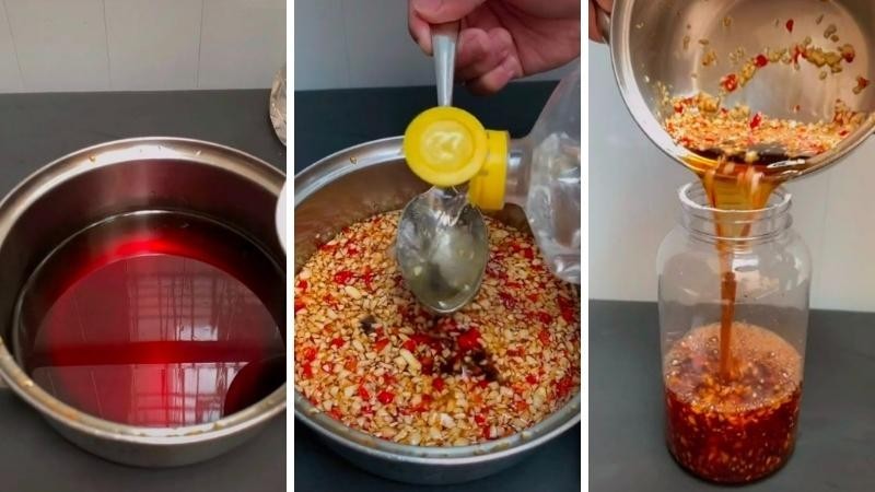 Hoàn thành nước mắm tỏi ớt chua ngọt 