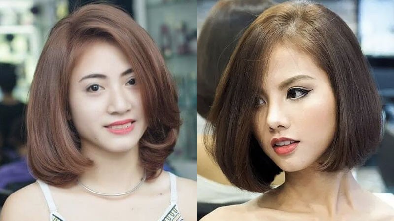 Tóc ngắn uốn cụp dập phồng