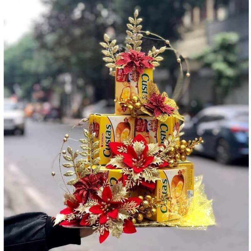 Cách làm tháp bánh Tết cực đơn giản