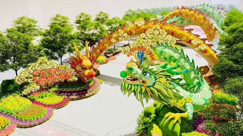 Đường hoa Tết 2024 sử dụng hơn 70% tổng số vật liệu thân thiện môi trường