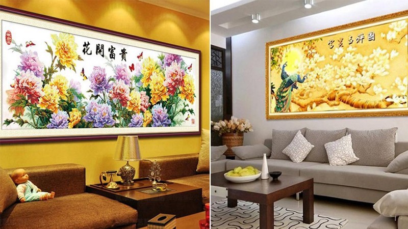 Trang trí nhà cửa ngày Tết bằng tranh chữ thập