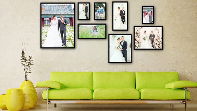 Trang trí không gian nhà ngày Tết với khung ảnh