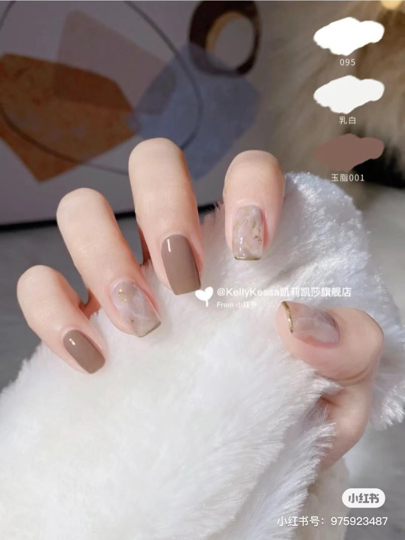 nail màu nâu thạch