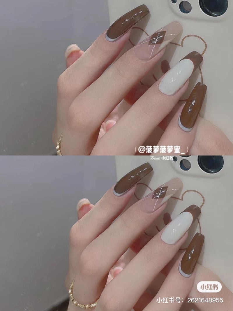 nail màu nâu nhạt