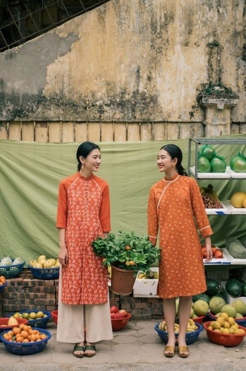chụp ảnh tết đẹp với trái cây
