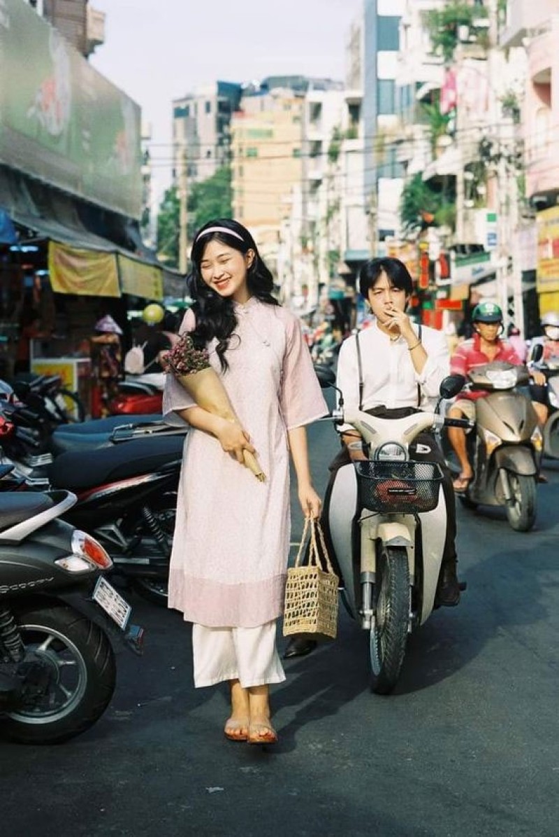  chụp ảnh tết với nụ cười xinh