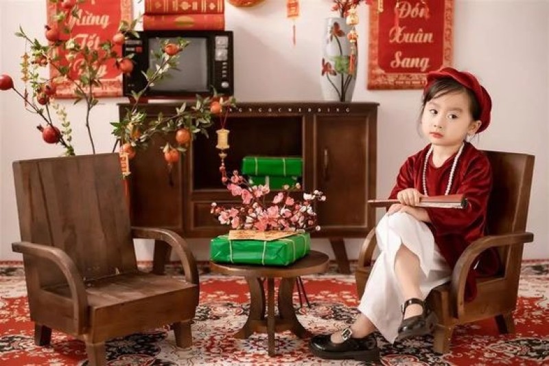 chụp hình tết phong cách xưa cho con