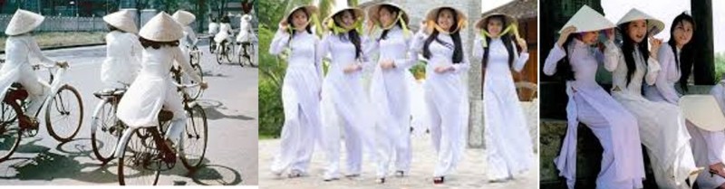 Nhìn em nhớ một thời áo trắng Nón lá nghiêng che tóc dài bay