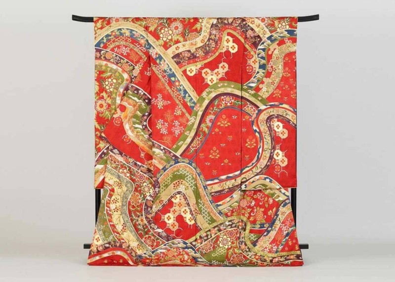 Bộ kimono lụa Kyo-Yuzen của Ritofu