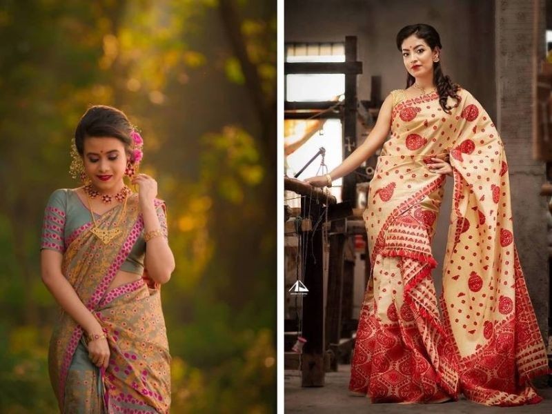Mekhela Sador đặc trưng bởi hai mảnh vải rủ khắp cơ thể, mang vẻ đẹp độc đáo và khác biệt
