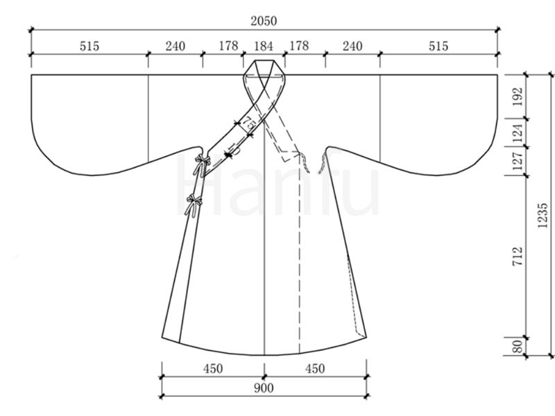 Hanfu Making (2) - Mẫu cắt &amp; may Aoqun