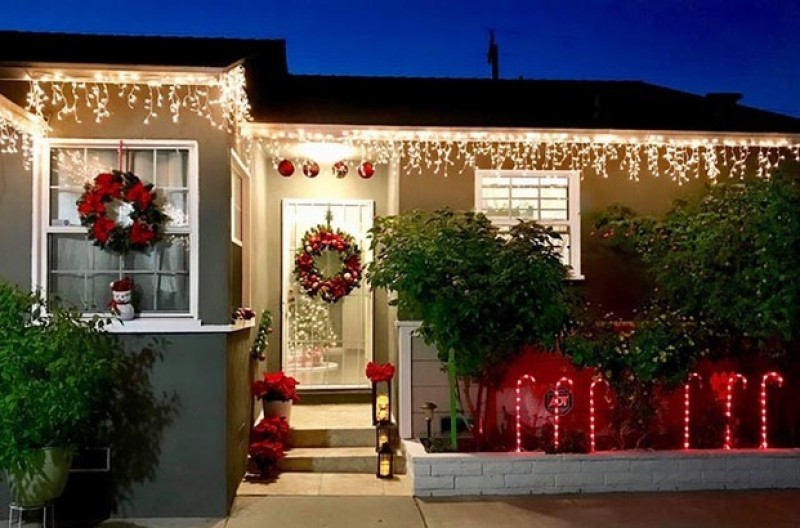 Trang trí Noel với chậu hoa