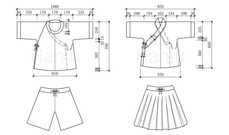 Hanfu Making (13) - Các mẫu cắt &amp; may Hanfu cải tiến