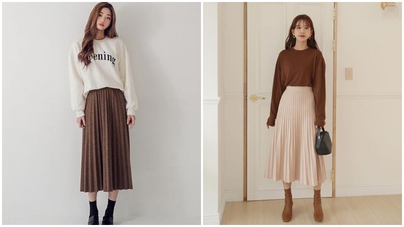 Váy xếp ly nữ tính